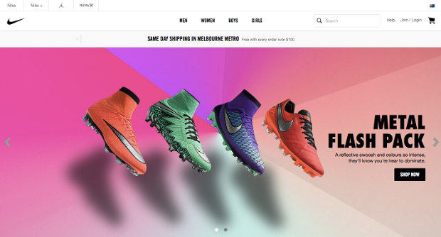 Nike Store Australia website screenshot